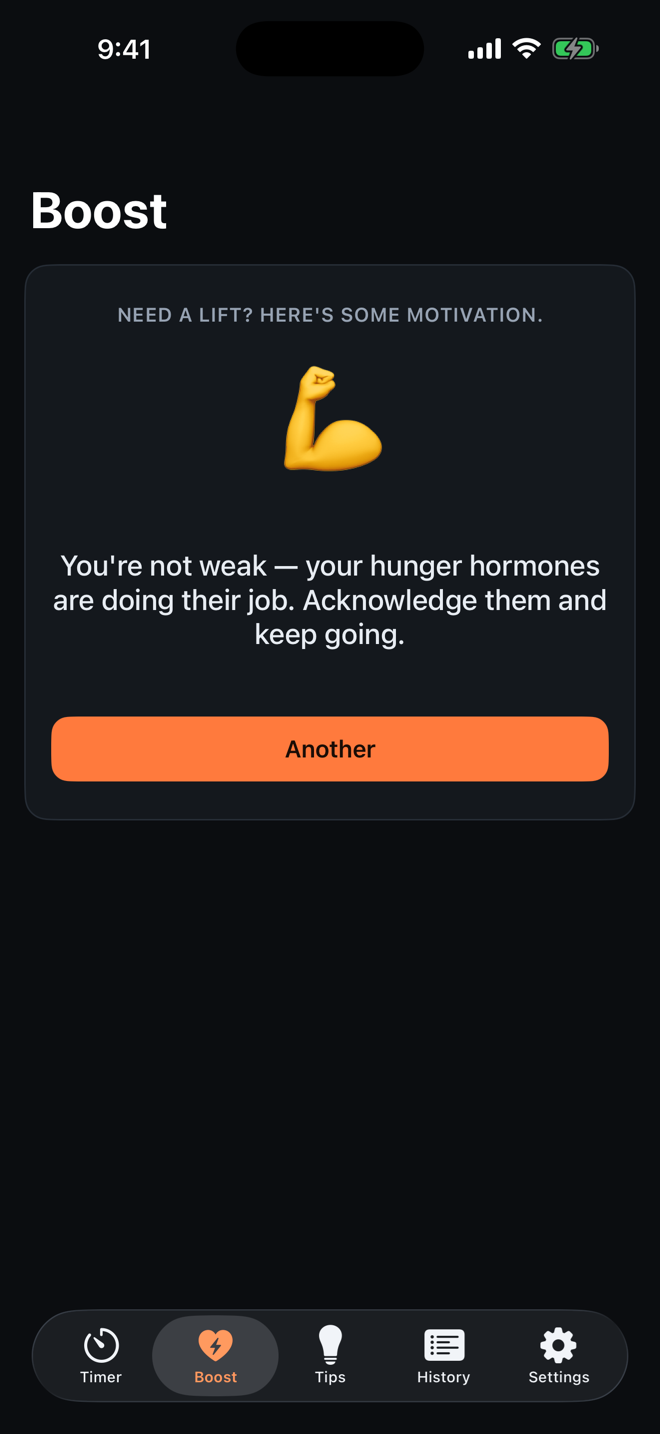 Motivational boost messages